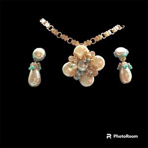 Miriam Haskell Vintage - Authentic  Set - 18” Necklace and Earrings.